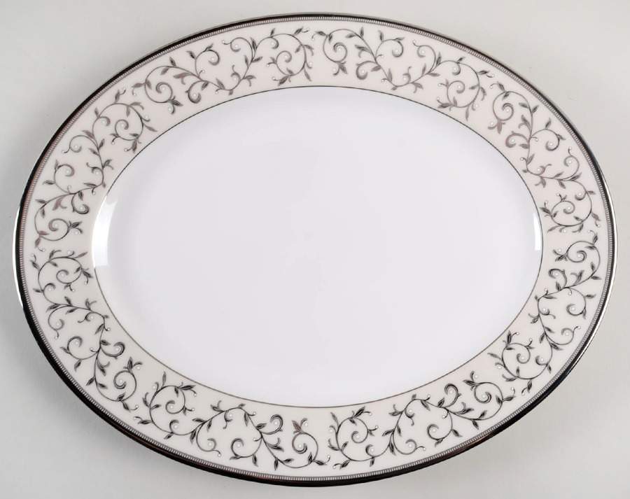 Opal Innocence Silver 13" Oval Serving Platter by Lenox-1