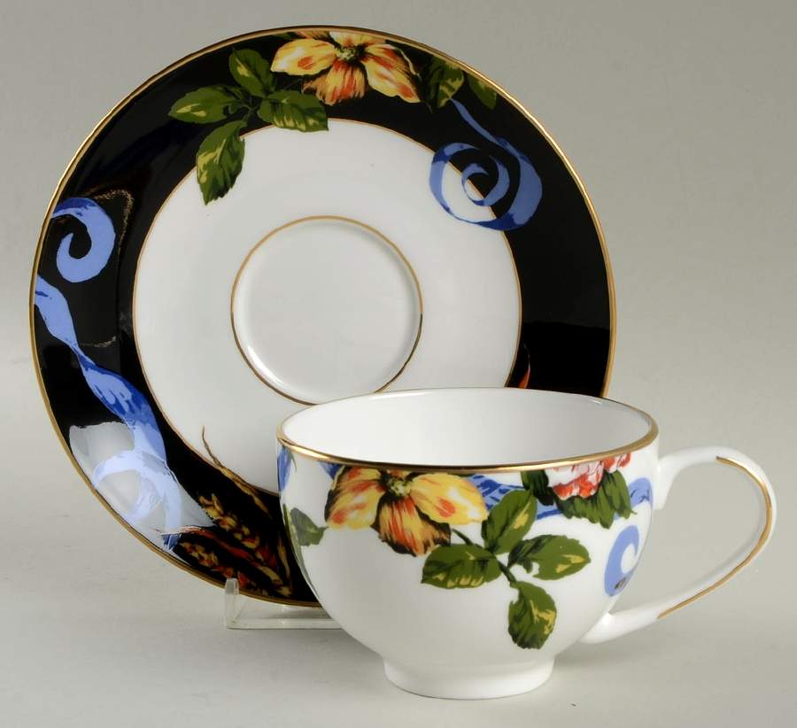 Stravagante Footed Cup & Saucer Set by Lenox-1