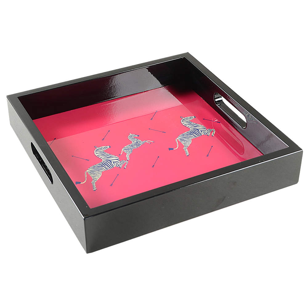 Zebras Gold Square Wood Tray by Lenox-1