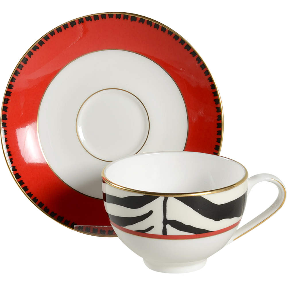 Zebras Gold Footed Cup & Saucer Set by Lenox-1
