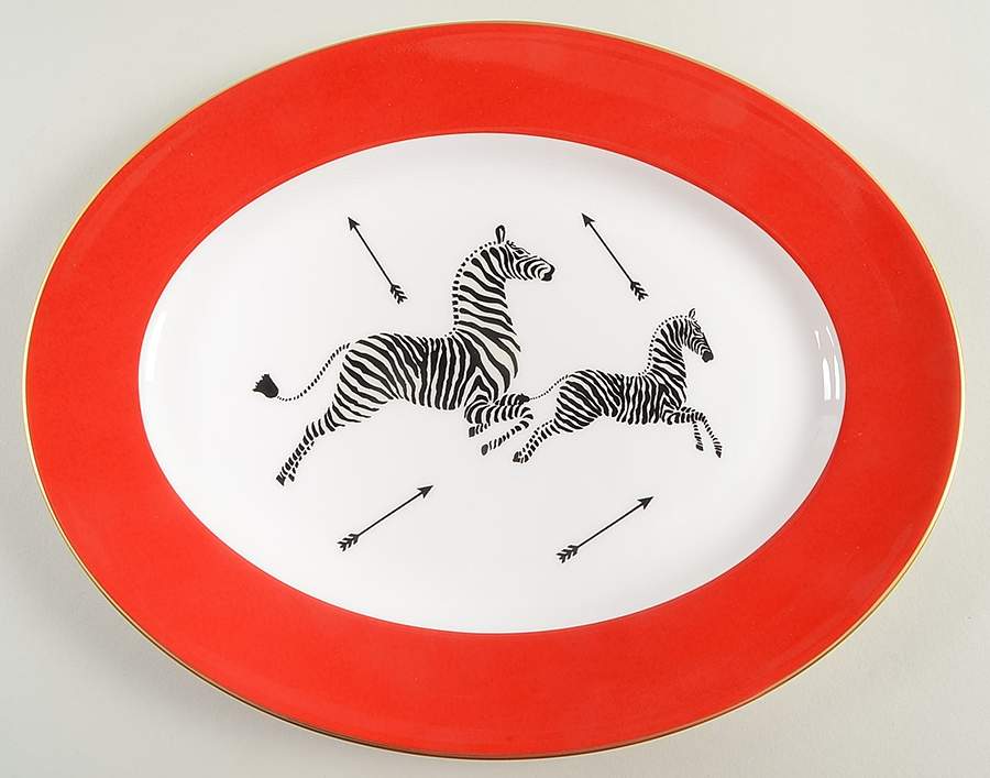 Zebras Gold 13" Oval Serving Platter by Lenox-1