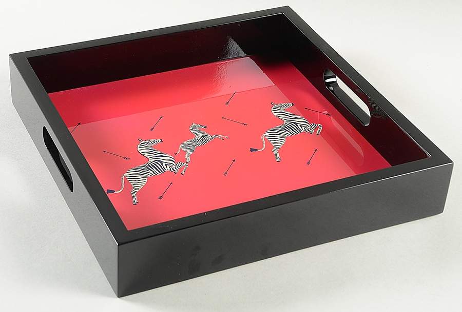 Zebras Gold Square Wood Tray by Lenox-1