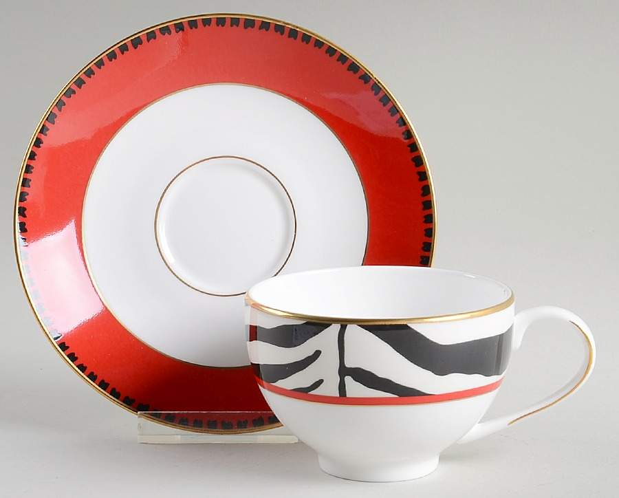 Zebras Gold Flat Cup & Saucer Set by Lenox-1