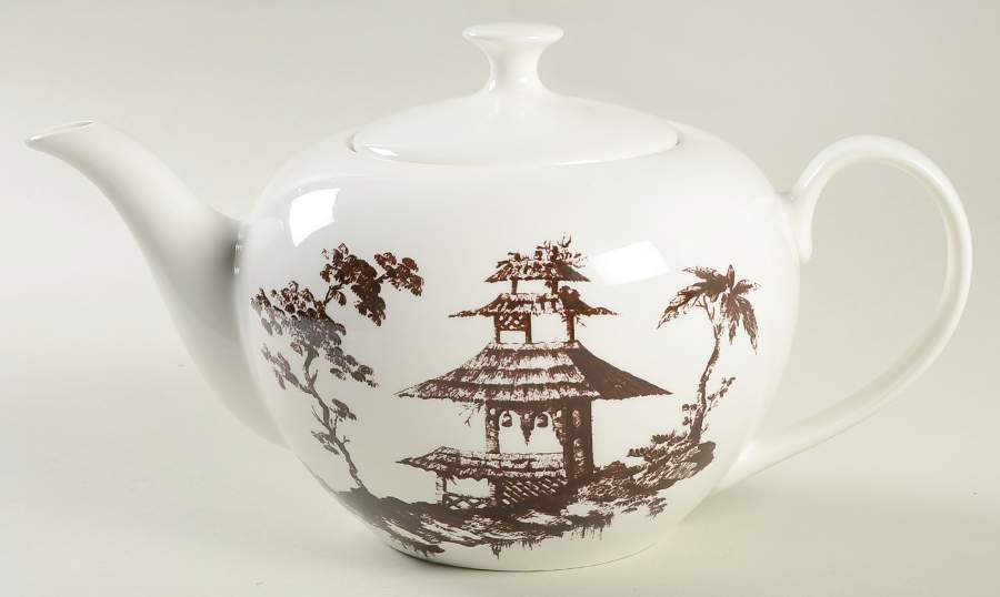 Toile Tale Chocolate Teapot & Lid by Lenox-1