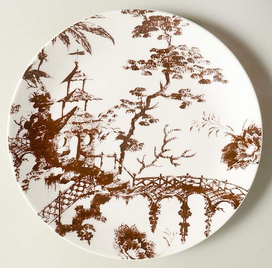 Toile Tale Chocolate Coupe Accent Luncheon Plate by Lenox-1