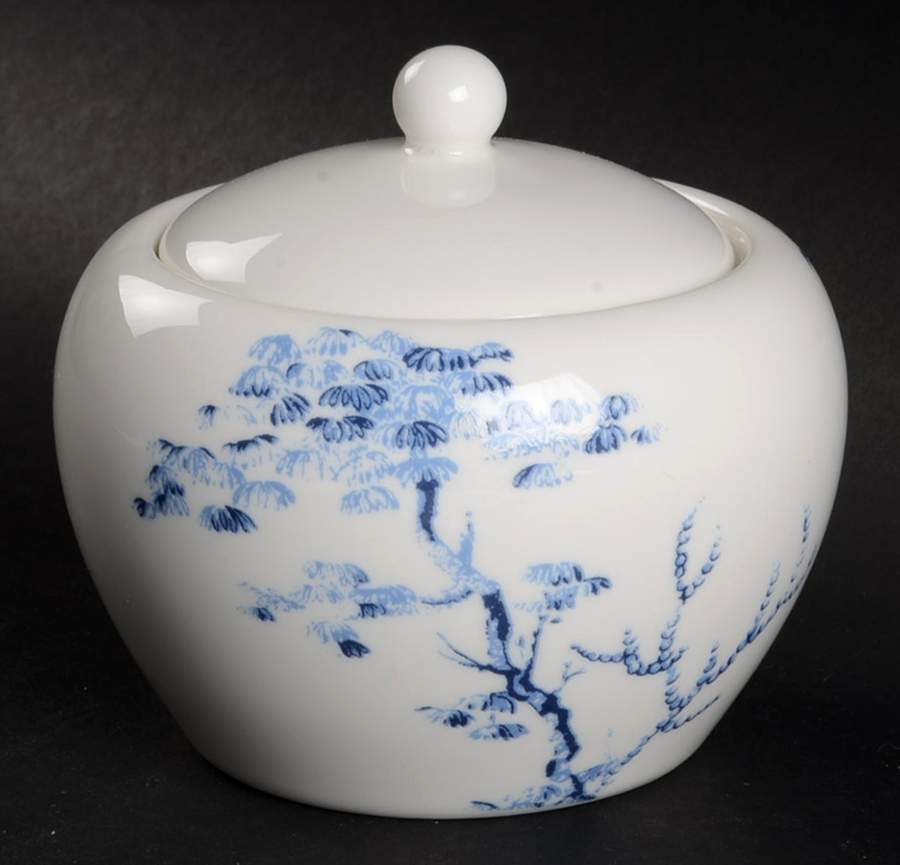 Toile Tale Sky Blue Sugar Bowl & Lid by Lenox-1