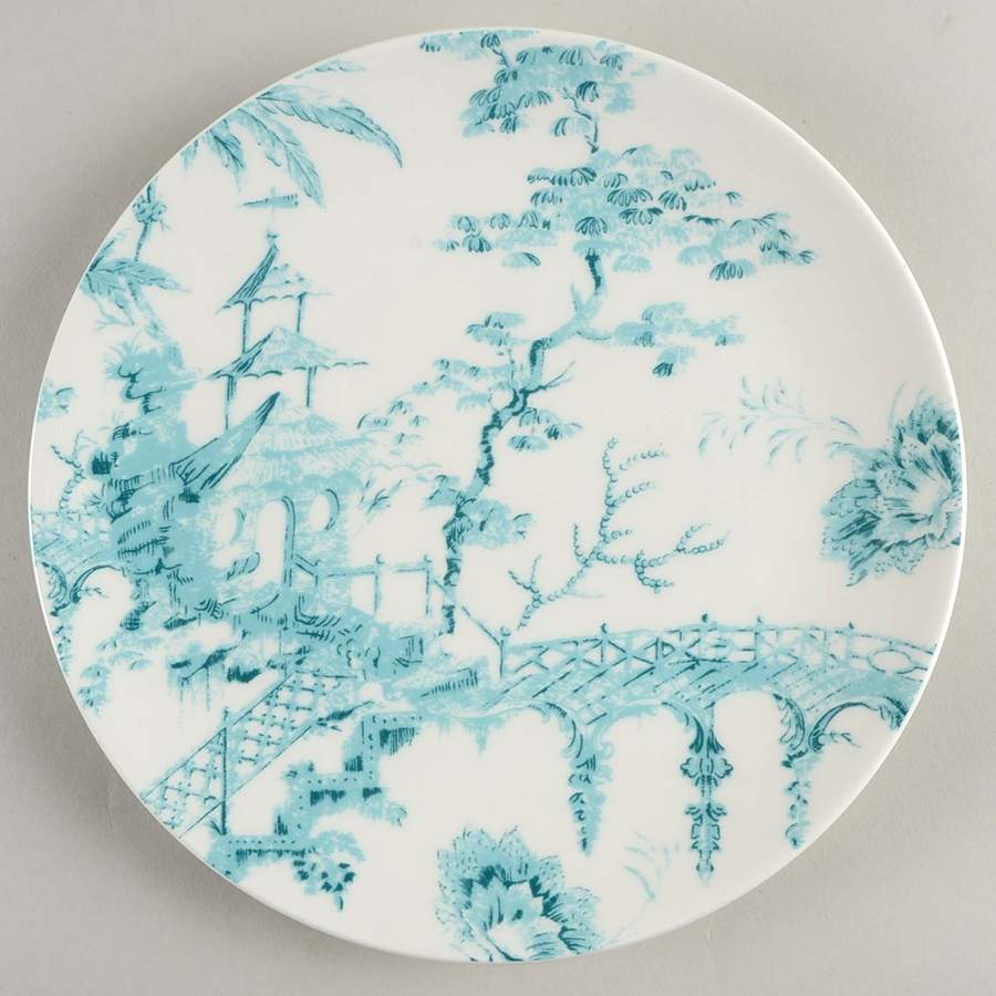 Toile Tale Teal Coupe Accent Luncheon Plate by Lenox-1