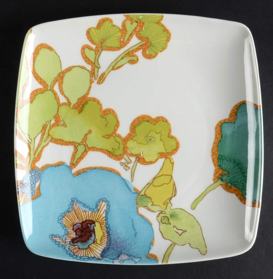 Floral Fusion Blue Square Accent Luncheon Plate by Lenox-1