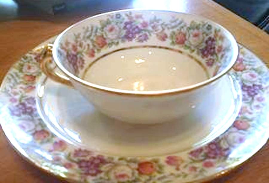 LIM612 Flat Cup & Saucer Set by Limoges-French-1