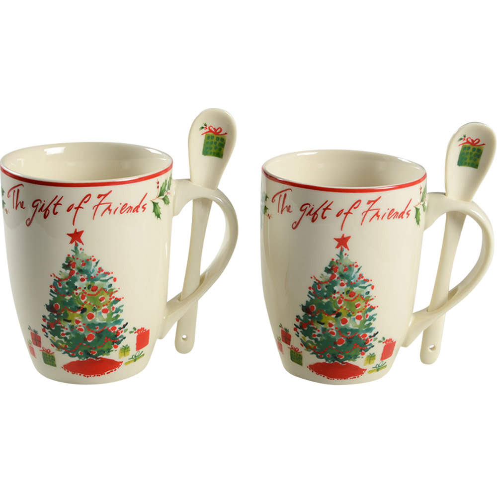 Holiday Inspirations & Illustrations (Set of 2) Cocoa Mug & Teaspoon by Lenox-1