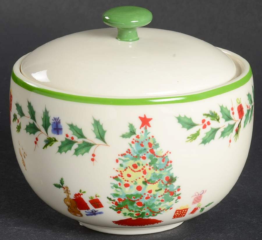 Holiday Inspirations & Illustrations Sugar Bowl & Lid by Lenox-1