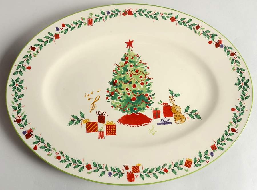 Holiday Inspirations & Illustrations 16" Oval Serving Platter by Lenox-1
