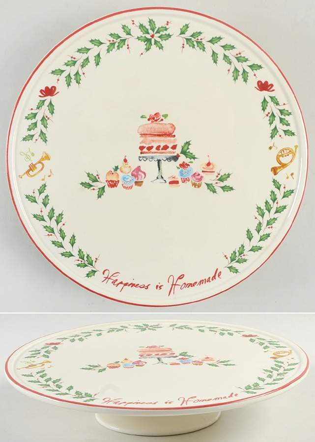 Holiday Inspirations & Illustrations 9" Diameter Pedestal Cake Stand by Lenox-1