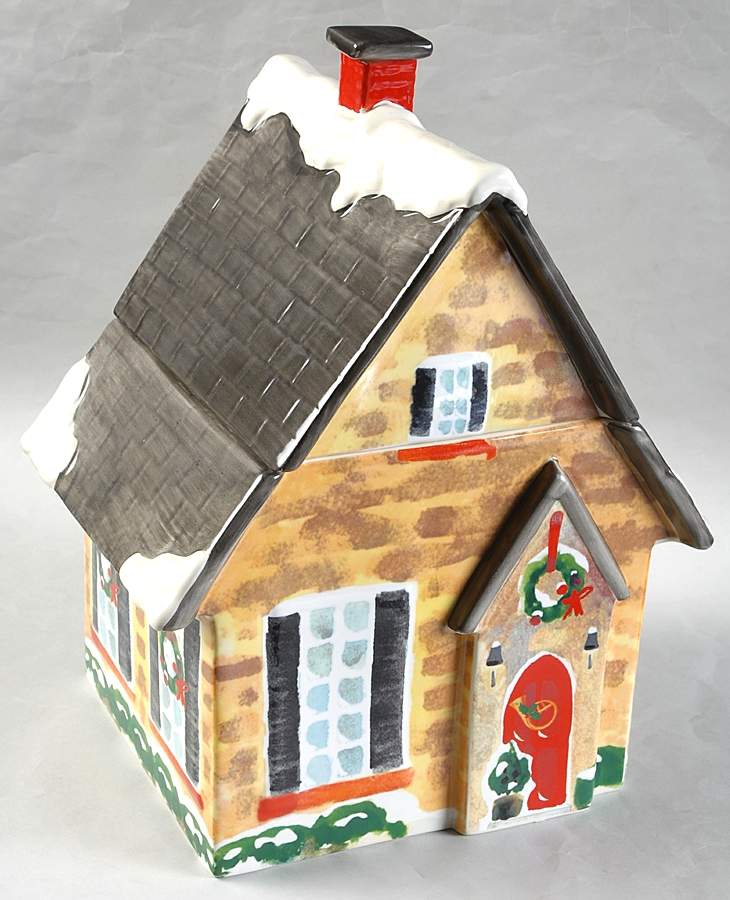 Holiday Inspirations & Illustrations House Cookie Jar & Lid by Lenox-1