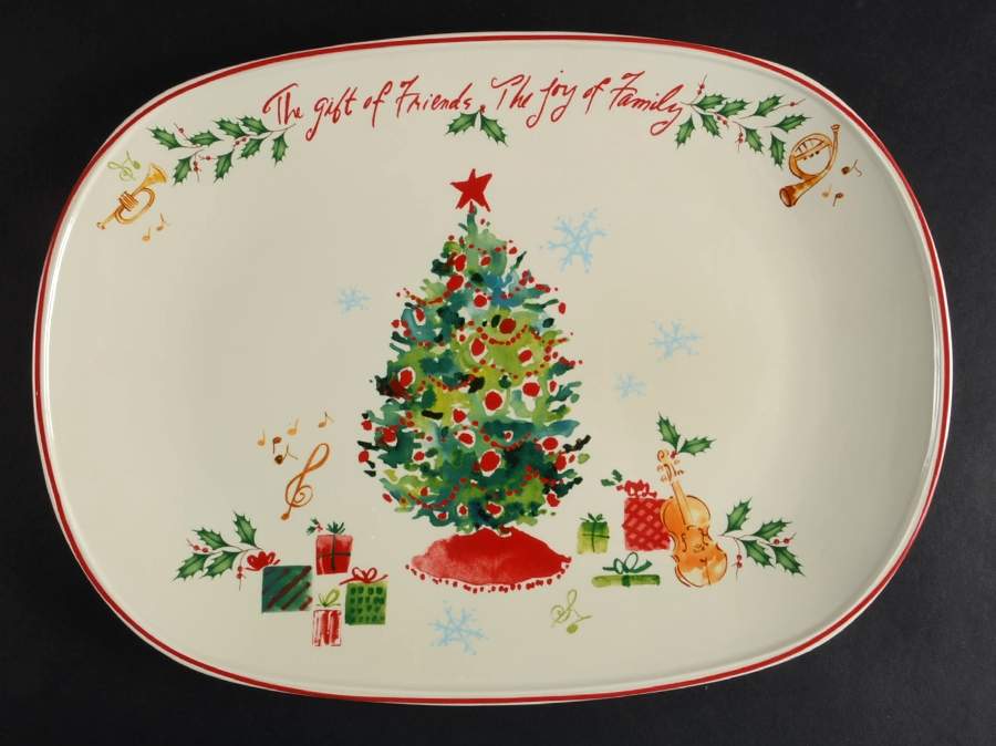 Holiday Inspirations & Illustrations 14" Oval Serving Platter by Lenox-1