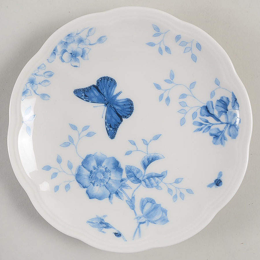 Butterfly Meadow Toile Blue(Turquoise) Party Plate by Lenox-1