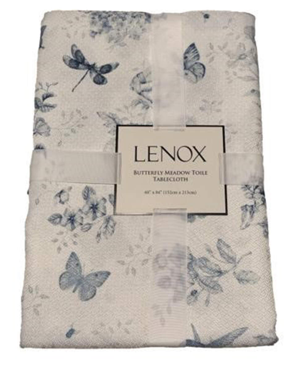 Butterfly Meadow Toile Blue(Turquoise) 70" Round Tablecloth by Lenox-1