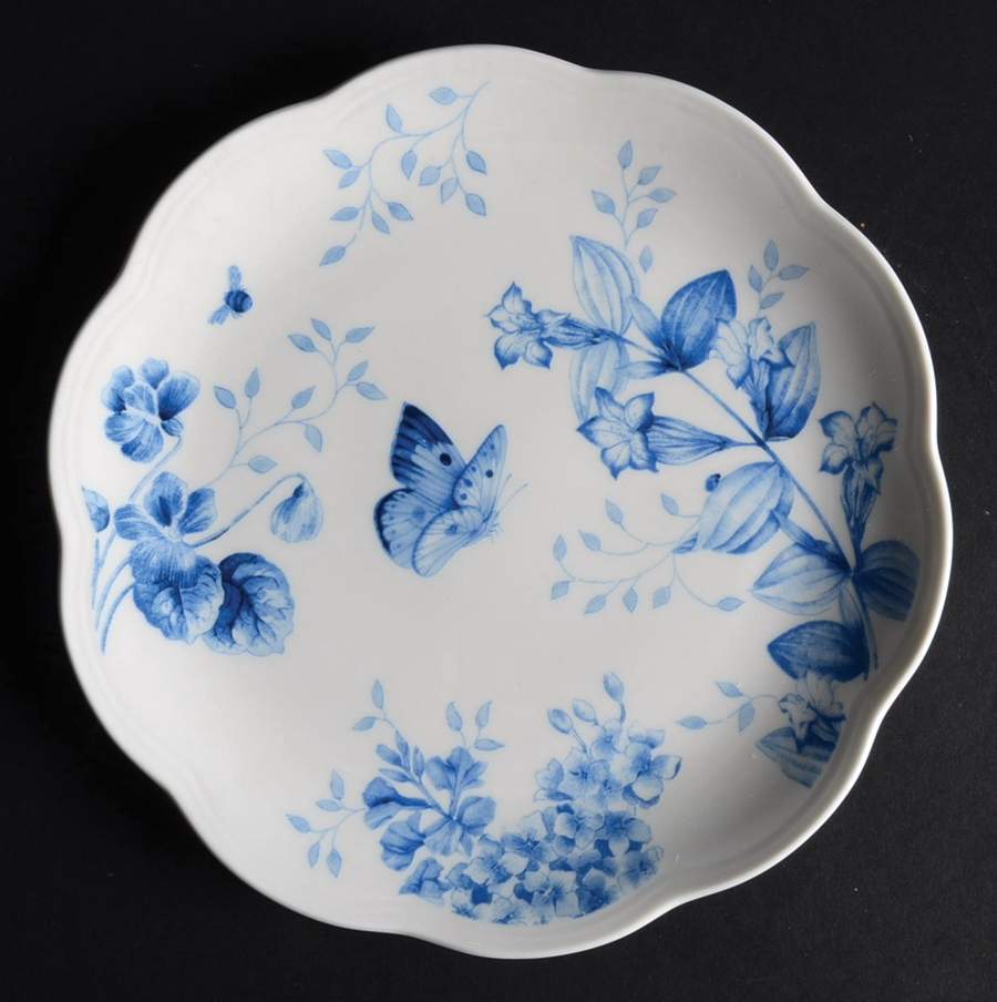 Butterfly Meadow Toile Blue(Turquoise) Salad/Dessert Plate by Lenox-1