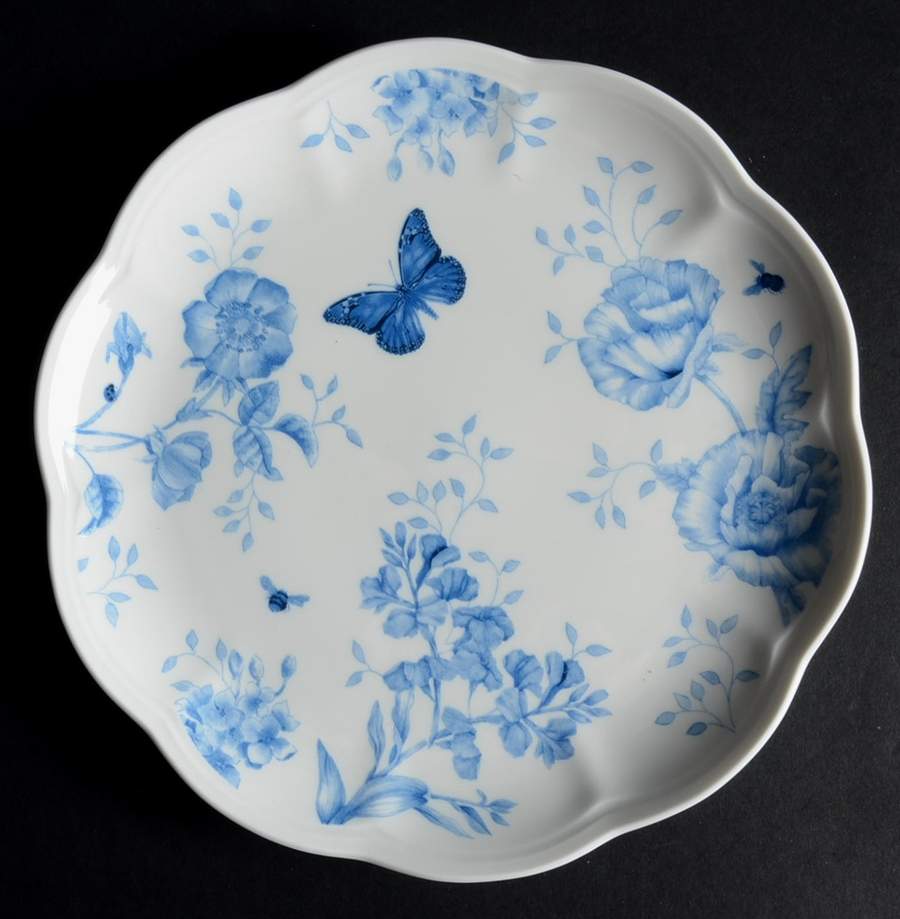 Butterfly Meadow Toile Blue(Turquoise) Accent Luncheon Plate by Lenox-1