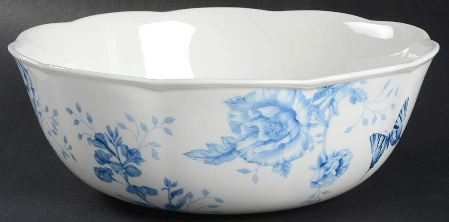 Butterfly Meadow Toile Blue(Turquoise) 9" Round Serving Bowl by Lenox-1