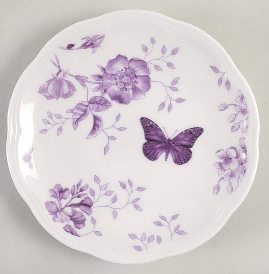 Butterfly Meadow Toile Purple Party Plate by Lenox-1