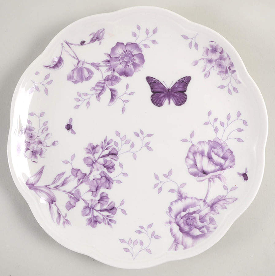 Butterfly Meadow Toile Purple Accent Luncheon Plate by Lenox-1