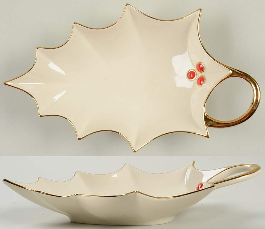 Holly Leaf Open Candy Dish by Lenox-1