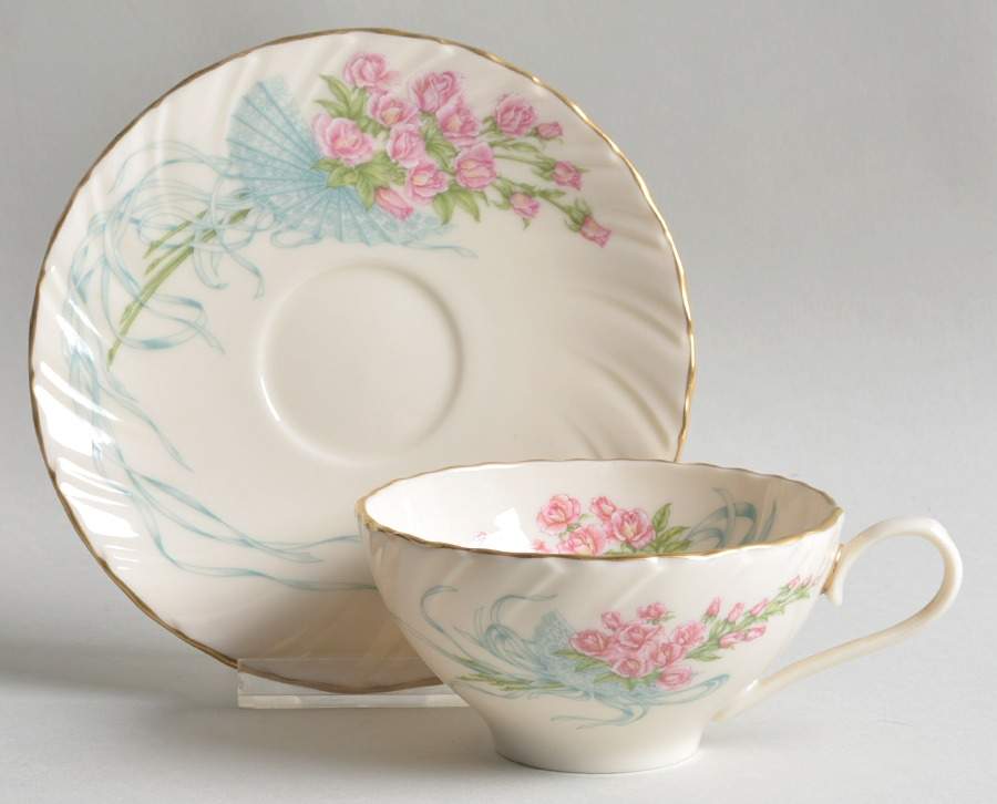 Rose Bouquet Flat Cup & Saucer Set by Lenox-1