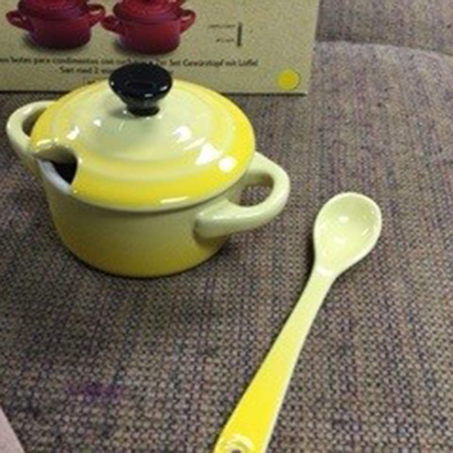 Soleil Condiment Pot & Lid with Spoon by Le Creuset-1