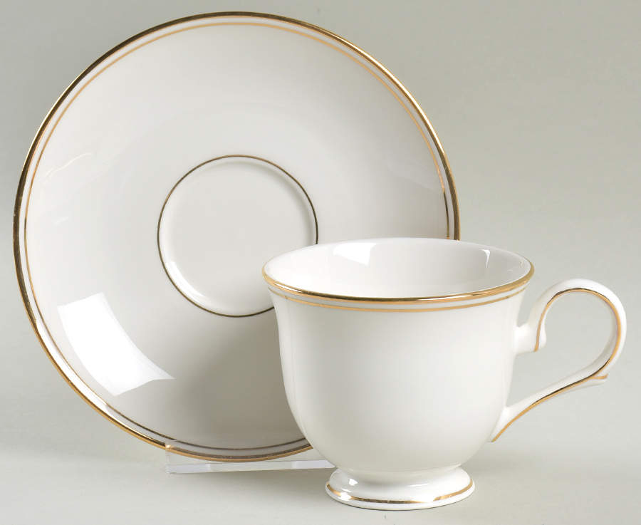 Federal Gold (Reintroduced 2013) Footed Cup & Saucer Set by Lenox-1