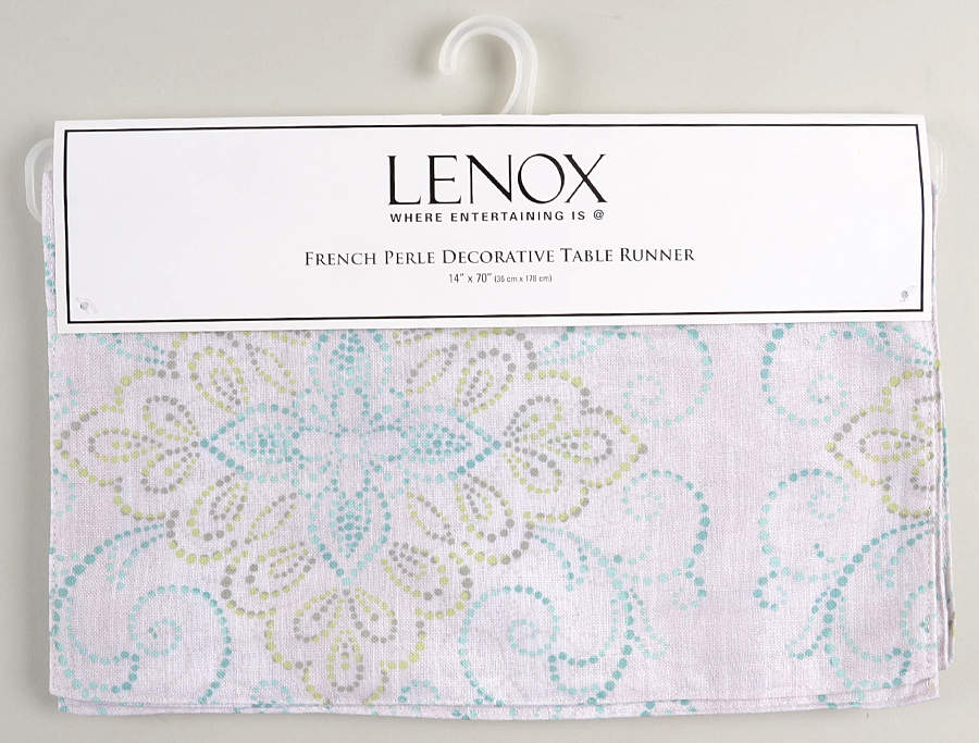 French Perle Charm 14" X 70" Cloth Table Runner by Lenox-1