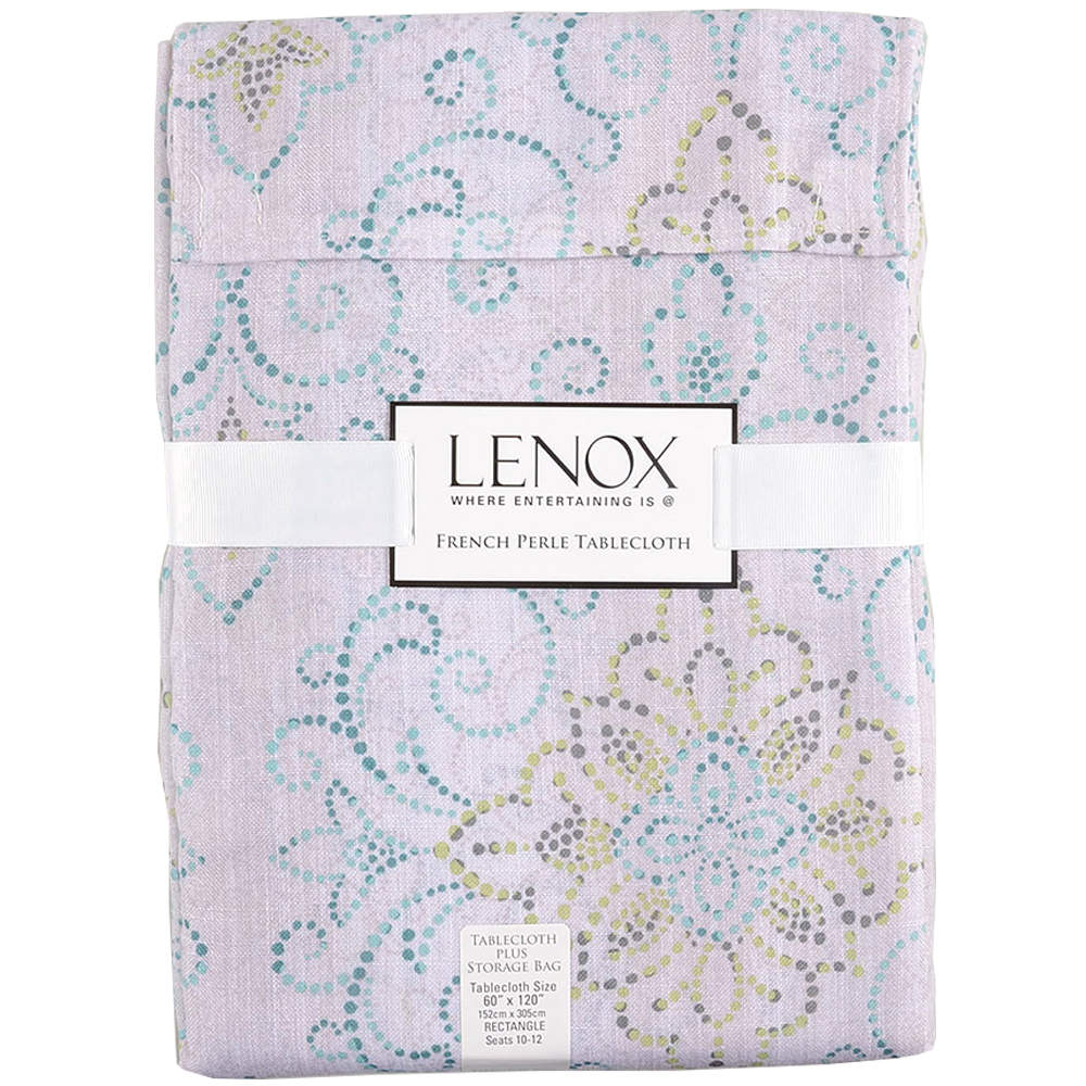 French Perle Charm 60" X 120" Rectangular Tablecloth by Lenox-1