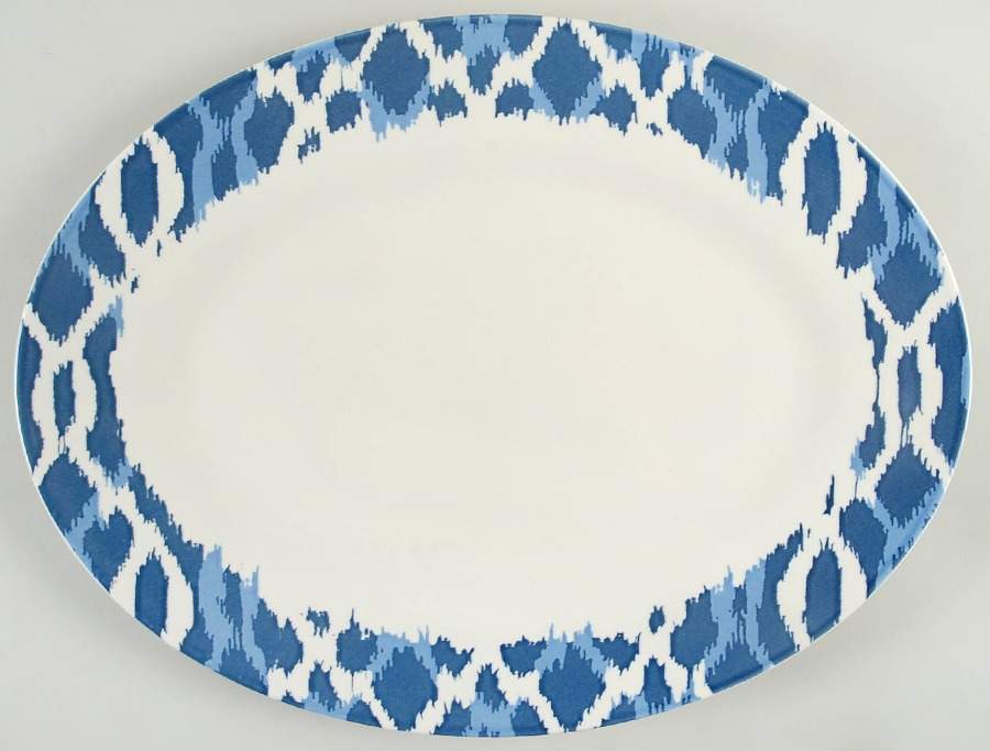 Deep Sea Ikat 16" Oval Serving Platter by Lenox-1