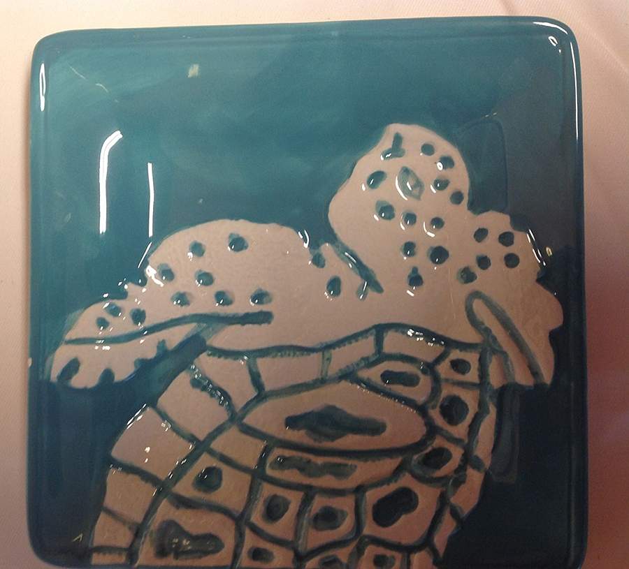 Paradise Cove Square Salad Plate by Laurie Gates-1
