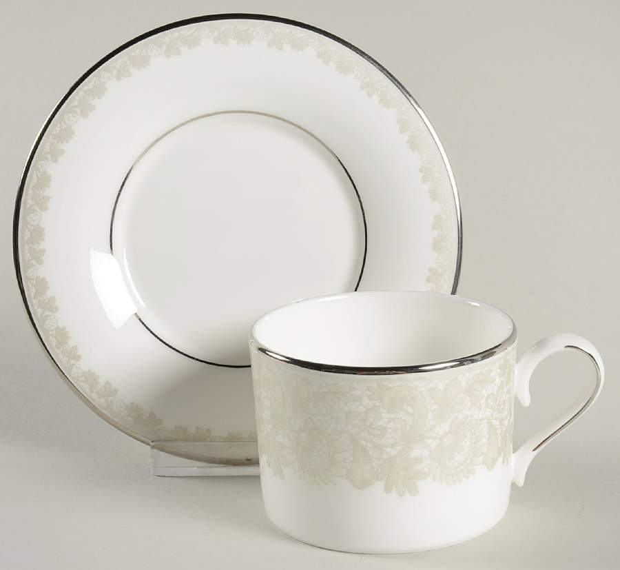 Lyrical Garden Flat Cup & Saucer Set by Lenox-1