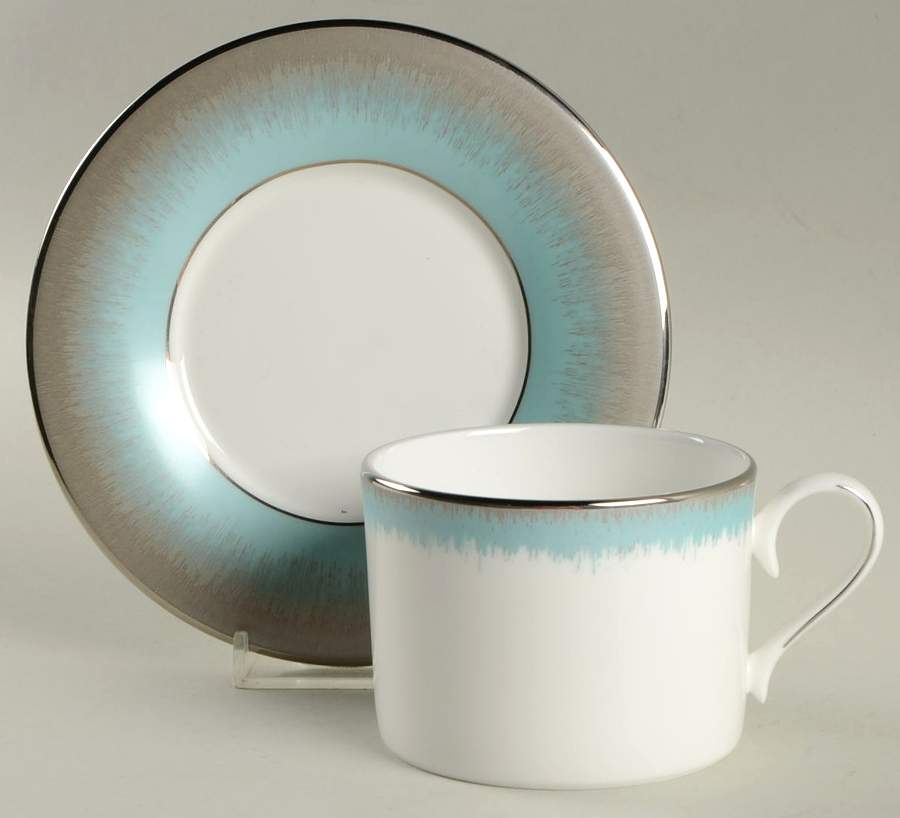 Serendipitous Vapor Flat Cup & Saucer Set by Lenox-1