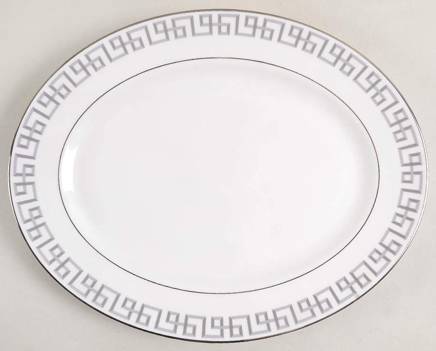 Darius Silver (Platinum) 13" Oval Serving Platter by Lenox-1