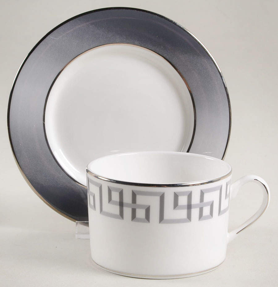 Darius Silver (Platinum) Flat Cup & Saucer Set by Lenox-1