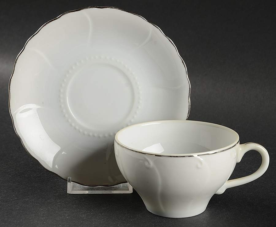 99p Flat Cup & Saucer Set by Lipper & Mann (L & M)-1