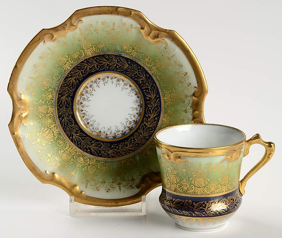 LSS281 Flat Demitasse Cup & Saucer Set by Lazarus Straus & Sons-1