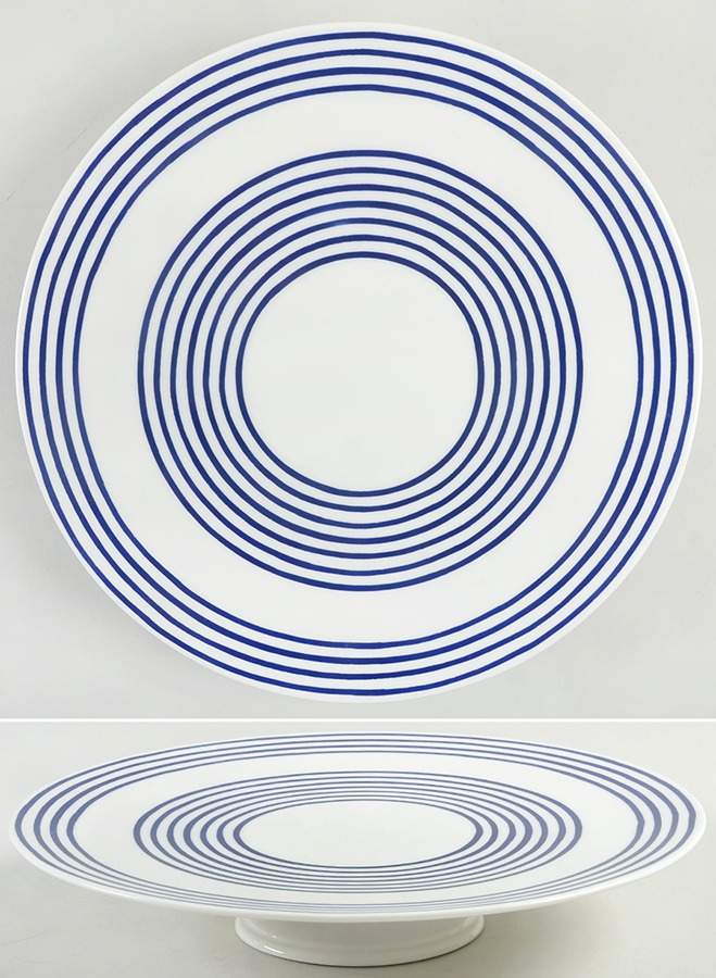 Charlotte Street Blue 11" Diameter Pedestal Cake Stand by Lenox-1