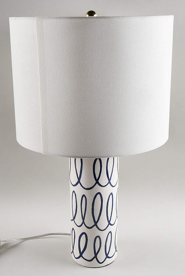 Charlotte Street Blue 23" Electric Lamp & Shade by Lenox-1