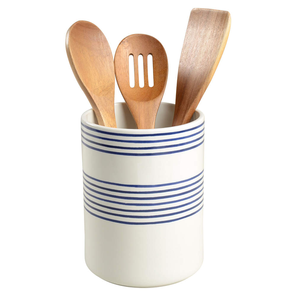 Charlotte Street Blue Utensil Set (Holder & Utensils) by Lenox-1