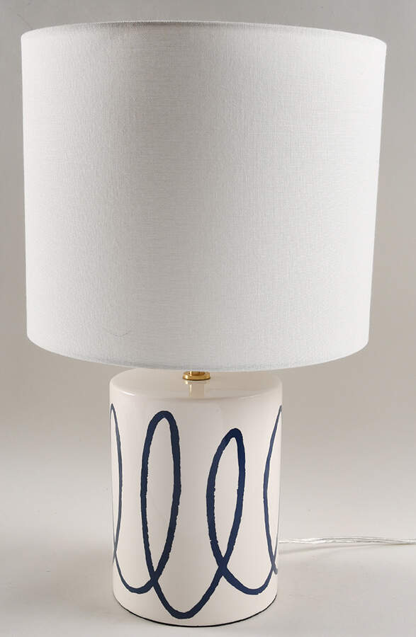Charlotte Street Blue Electric Lamp & Shade by Lenox-1