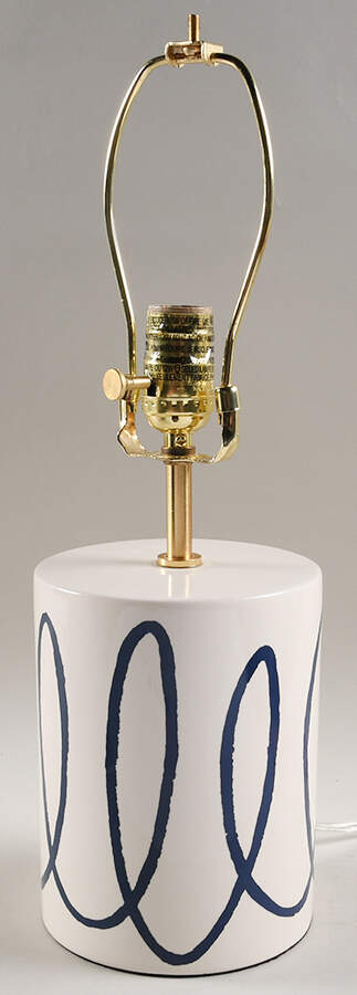 Charlotte Street Blue Electric Lamp No Shade by Lenox-1