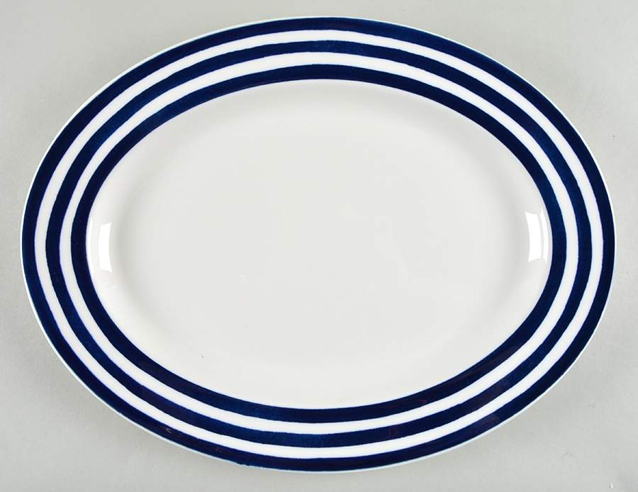 Charlotte Street Blue 16" Oval Serving Platter by Lenox-1