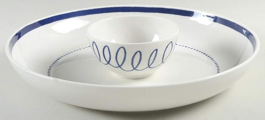 Charlotte Street Blue (2 Piece) Chip & Dip Set by Lenox-1