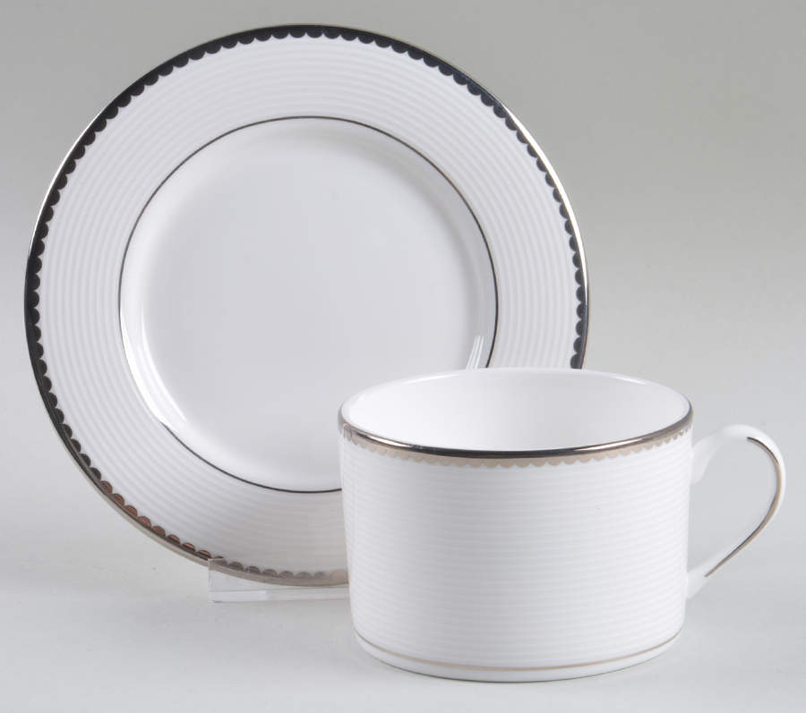 Sugar Pointe Flat Cup & Saucer Set by Lenox-1