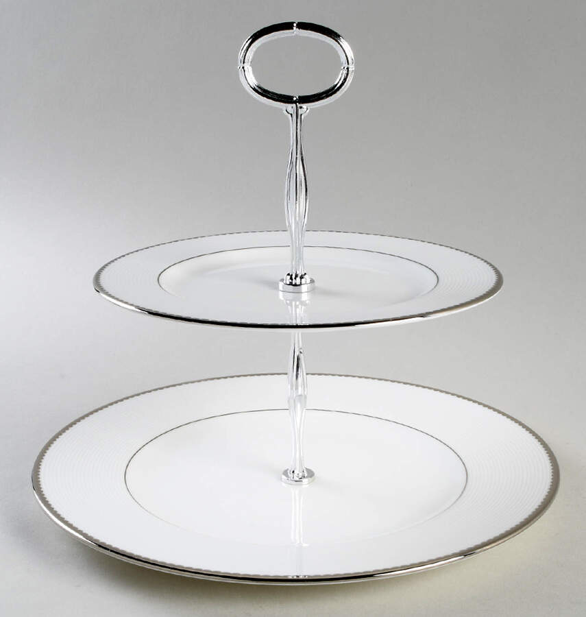 Sugar Pointe 6 5/8"-10"  2 Tiered Serving Tray (Dp, Sp) HC by Lenox-1
