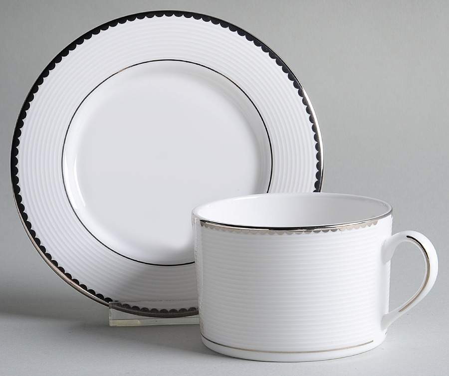 Sugar Pointe Flat Cup & Saucer Set by Lenox-1